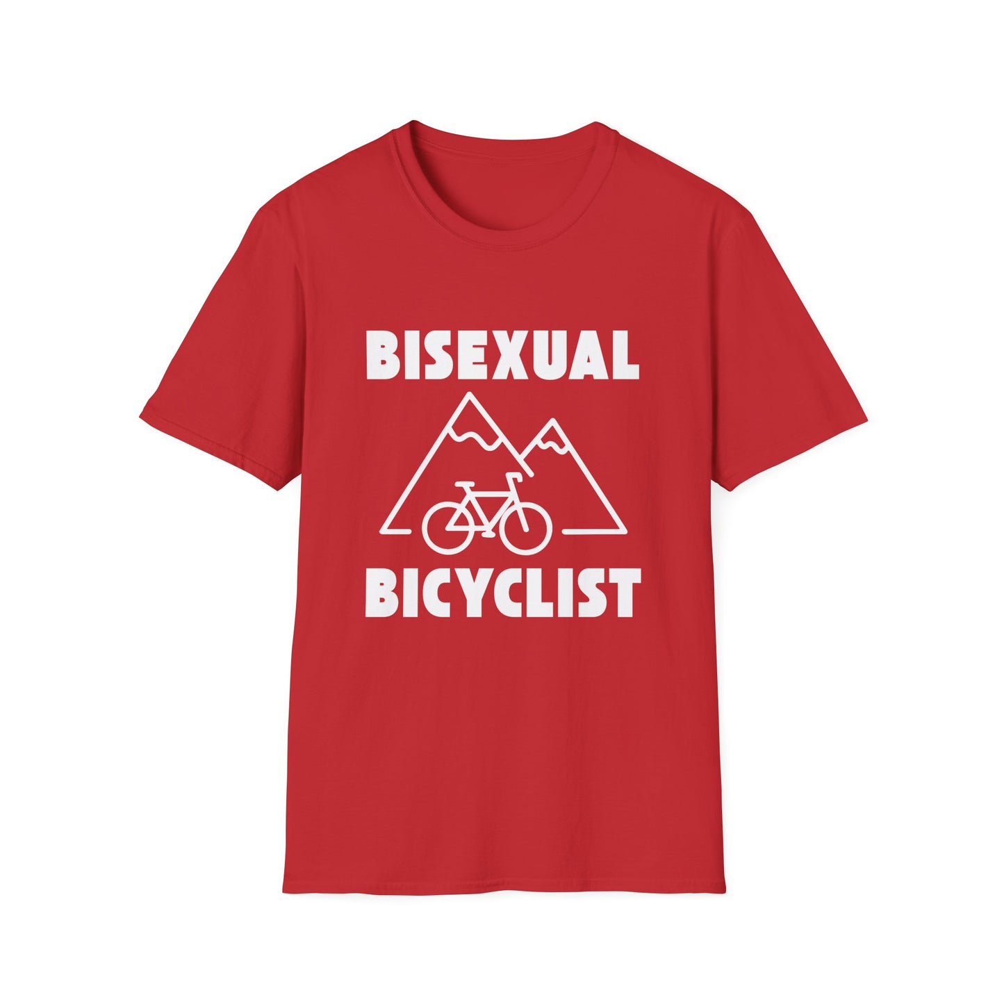 Bisexual (Mountain) Bicyclist // Unisex Softstyle T-Shirt