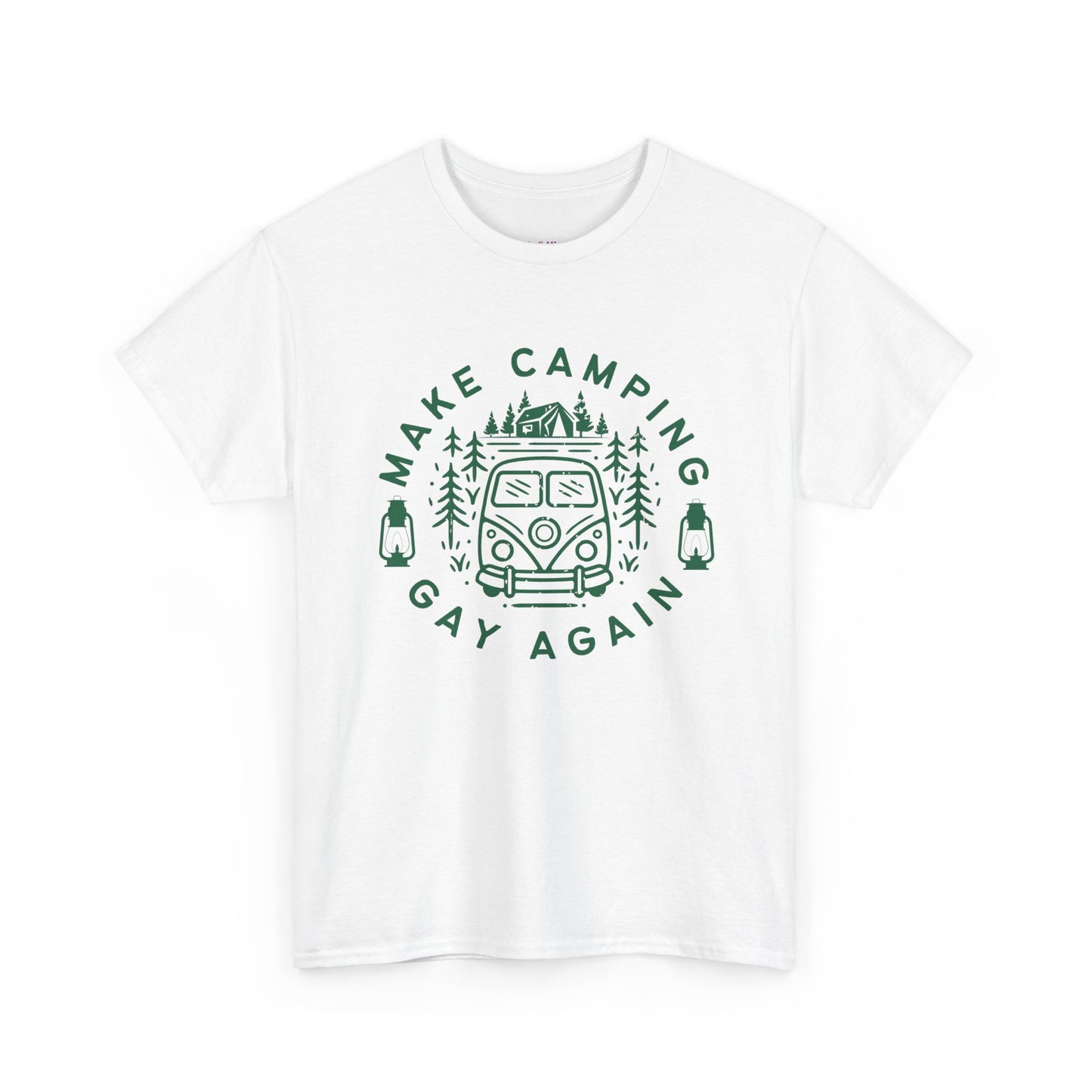 Make Camping Gay Again // Unisex Heavy Cotton Tee - Fun Outdoor Pride Shirt