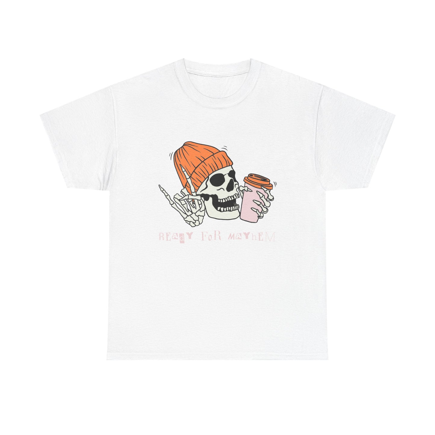 Skull Graphic Tee, Unisex Heavy Cotton, Casual Streetwear, Grunge Aesthetic, Halloween Costume, Gift for Him/Her