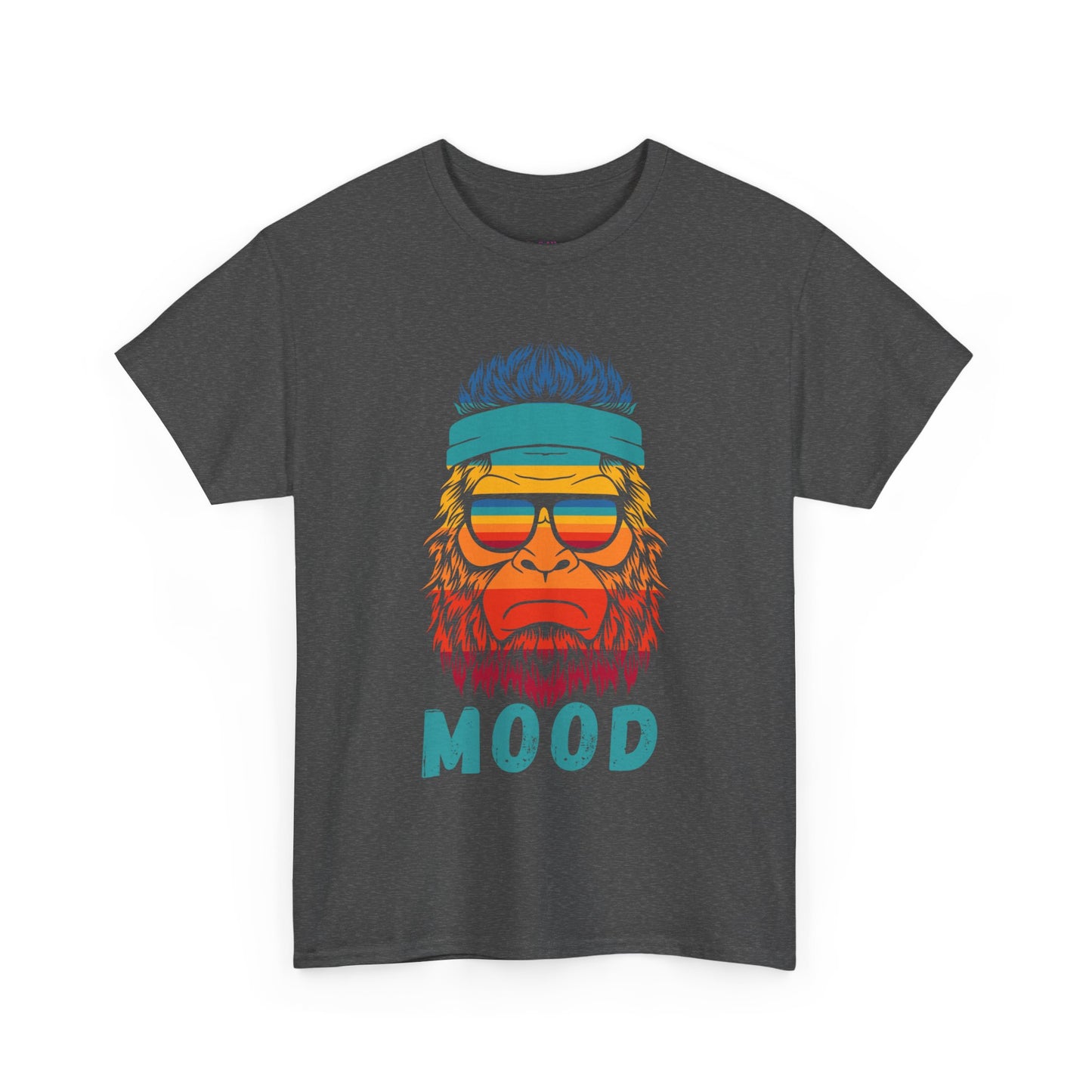 Bigfoot Mood // Retro Mood Unisex Heavy Cotton Tee - Colorful Graphic T-Shirt