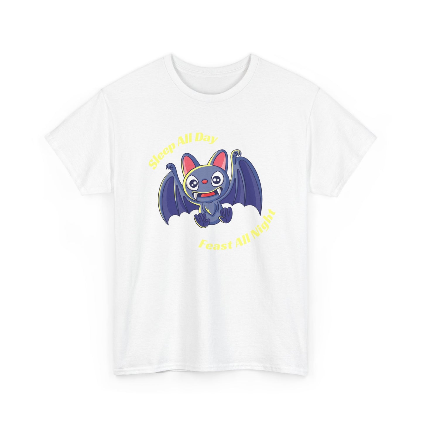 Cute Bat Unisex Heavy Cotton Tee - Fun Graphic Tee, Halloween Costume Shirt, Gift for Kids, Animal Lover Tee, Everyday Casual Wear