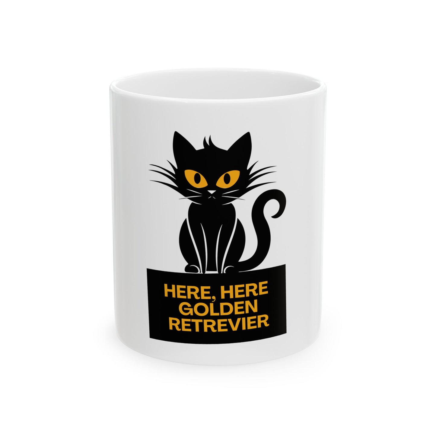 Here, Here Golden Retriever // Ceramic Mug, (11oz, 15oz)