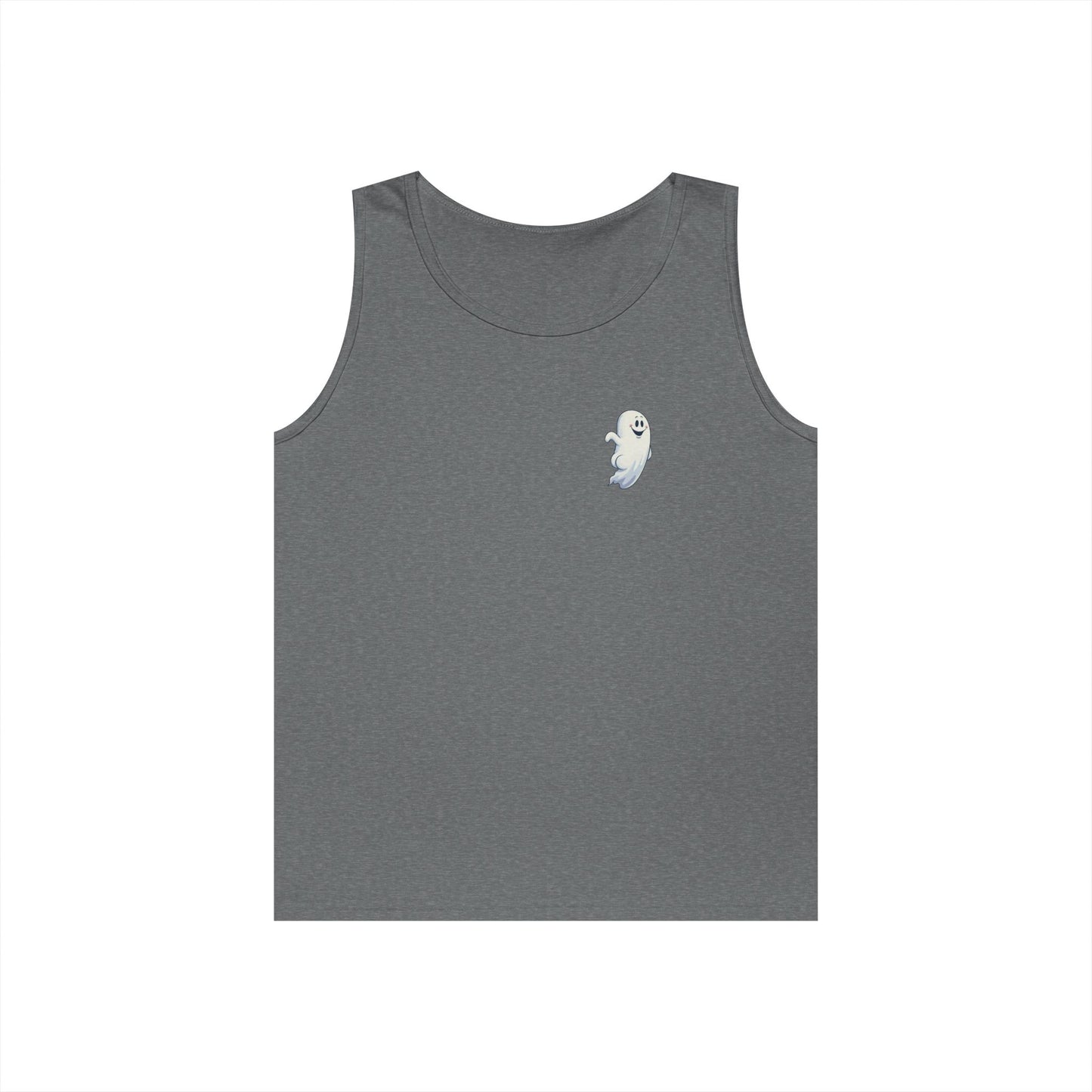 Power Bottom Autumn - White Ghost // Unisex Heavy Cotton Ghost Theme Tank Top - Fall Vibes