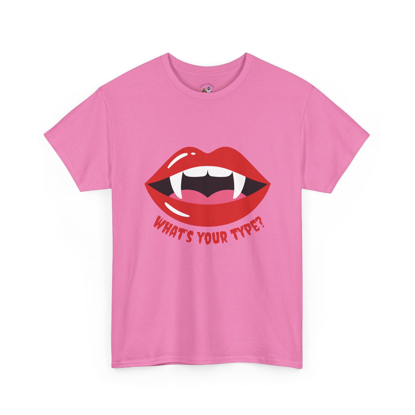 Vampire Lips Tee: Unisex Heavy Cotton Tee for Halloween, Party, Gift, Funny T-Shirt, Casual Wear, Trendy Fashion