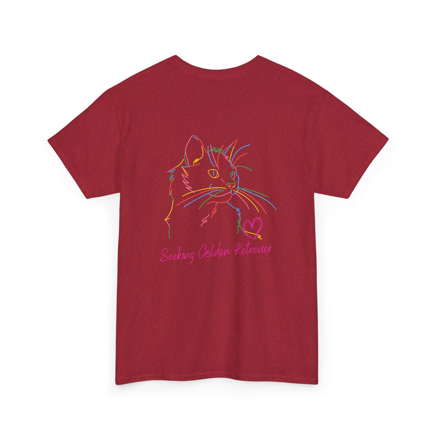 Black Cat Seeking My Golden Retriever // Unisex Heavy Cotton Tee - Relationship Dynamics