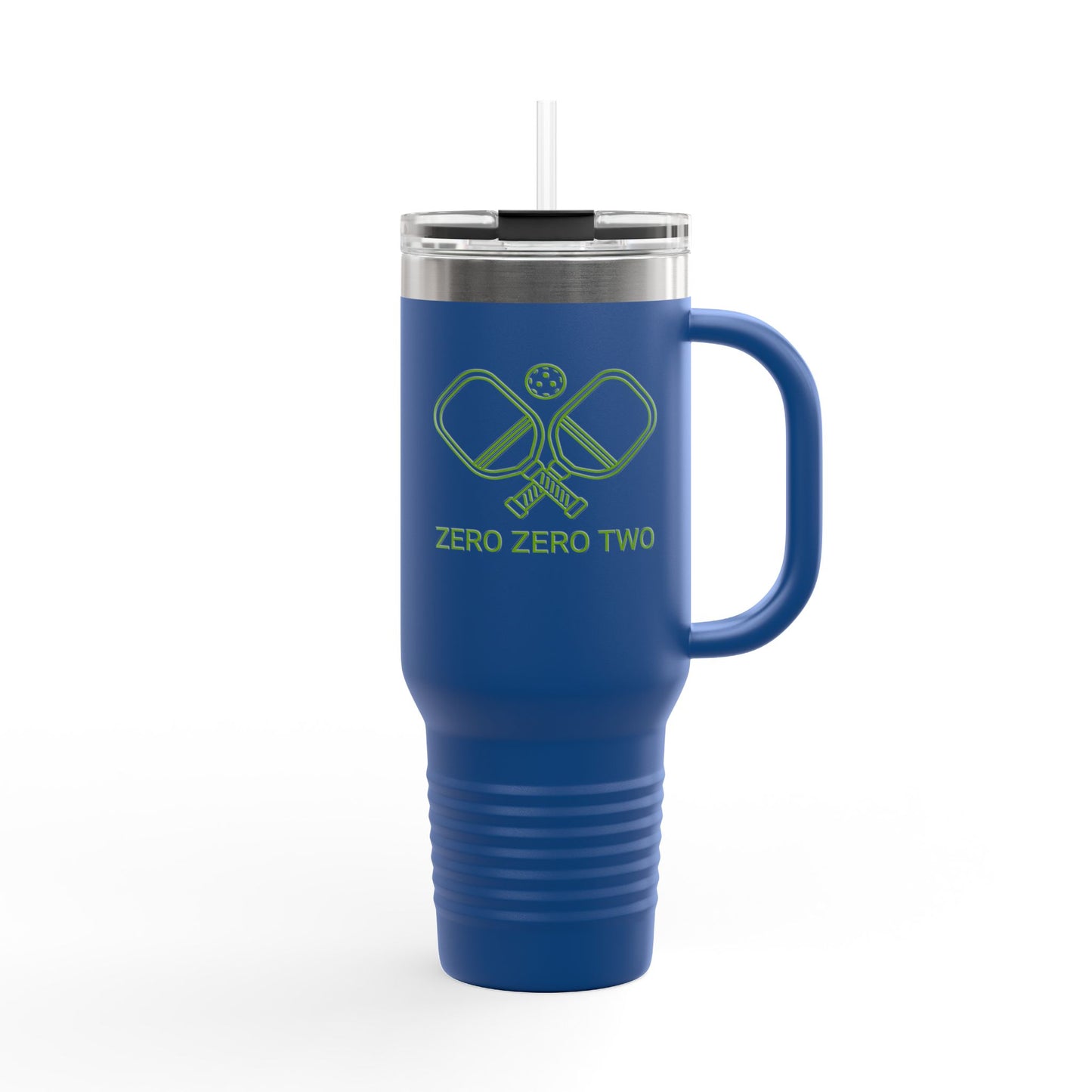 Zero Zero Two // Insulated Travel Mug, 40oz - Blue Text