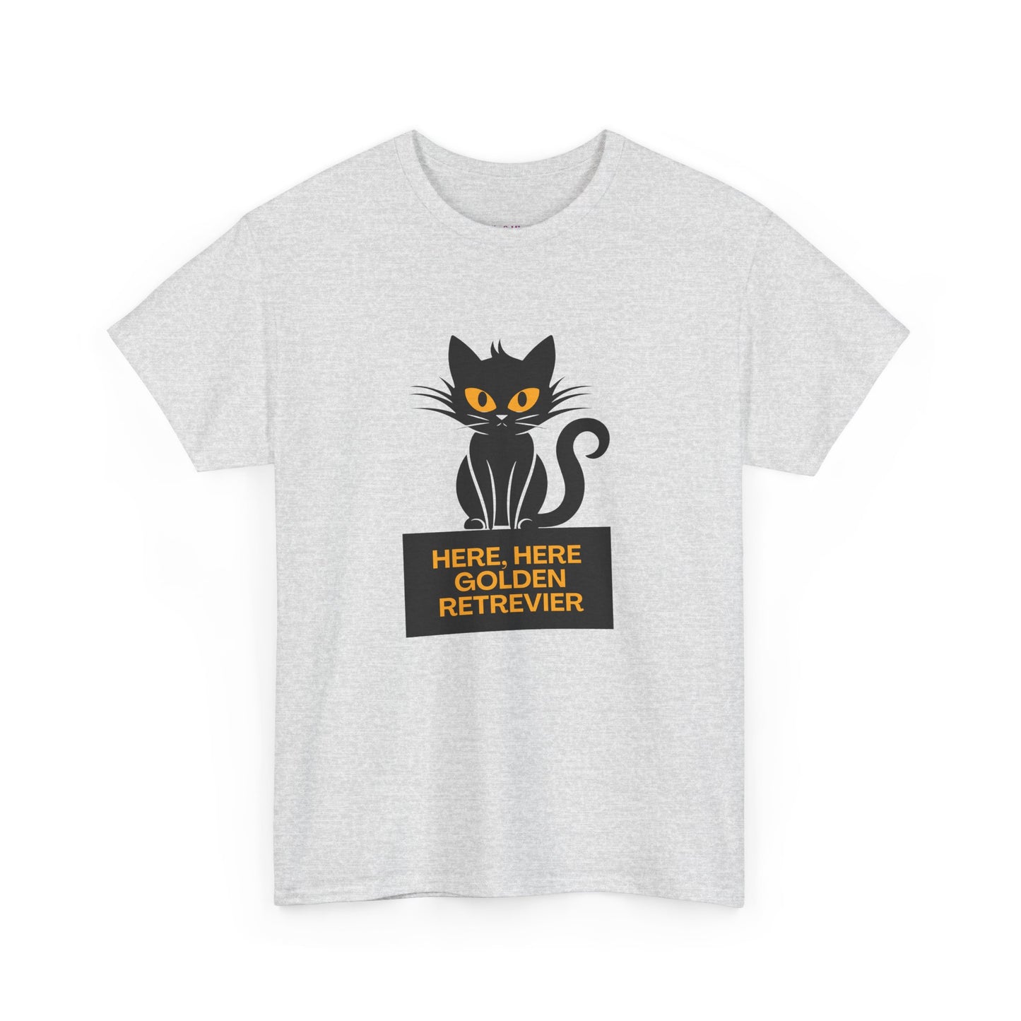 Black Cat with Sign // Unisex Heavy Cotton Tee