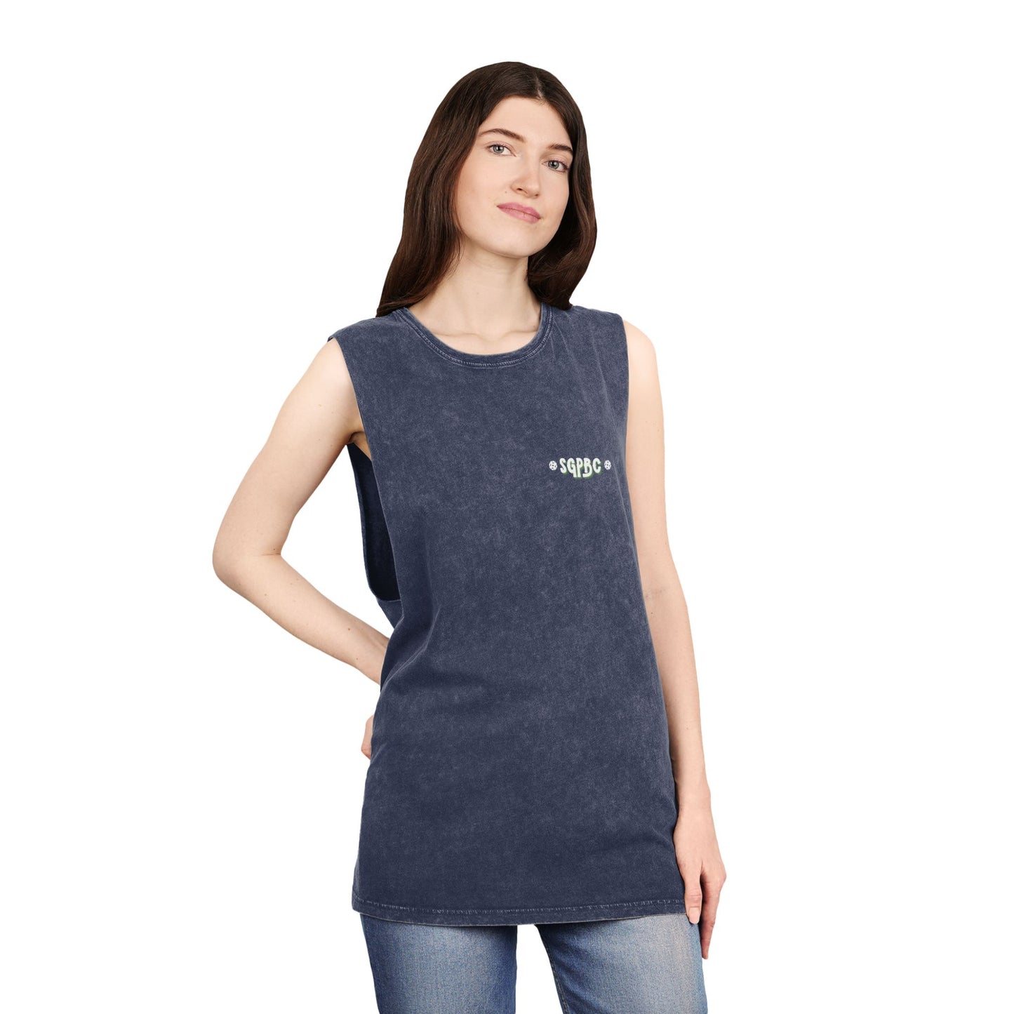 SGPBC White // Custom Unisex Stonewash Tank Top