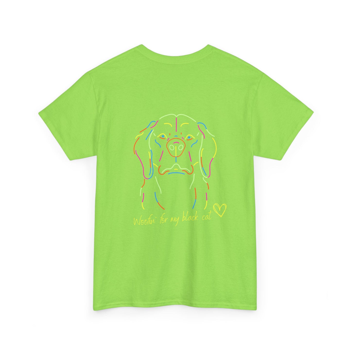 Golden Retriever Woofin' For My Black Cat // Unisex Heavy Cotton Tee - Relationship Dynamics