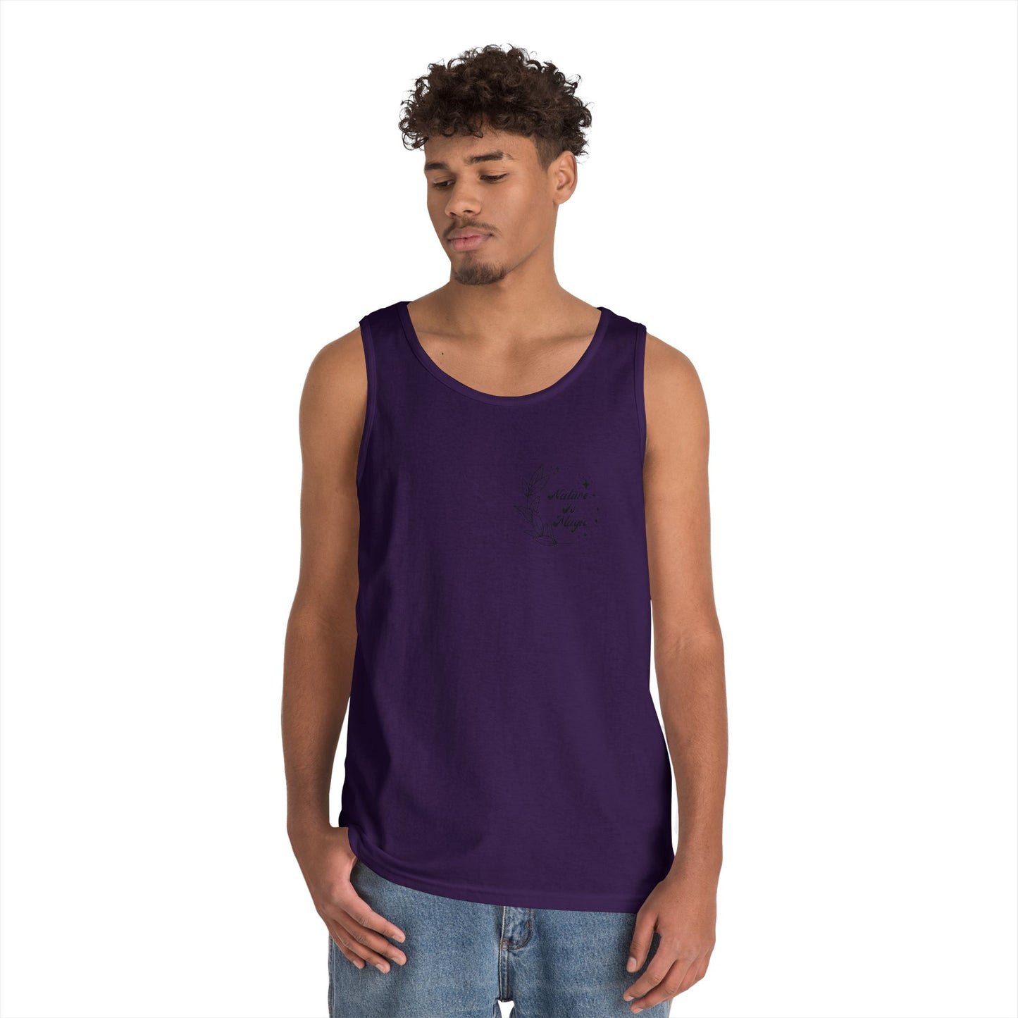 Nature is Magic - Pocket Placement // Unisex Heavy Cotton Tank Top - Design for Outdoor Lovers