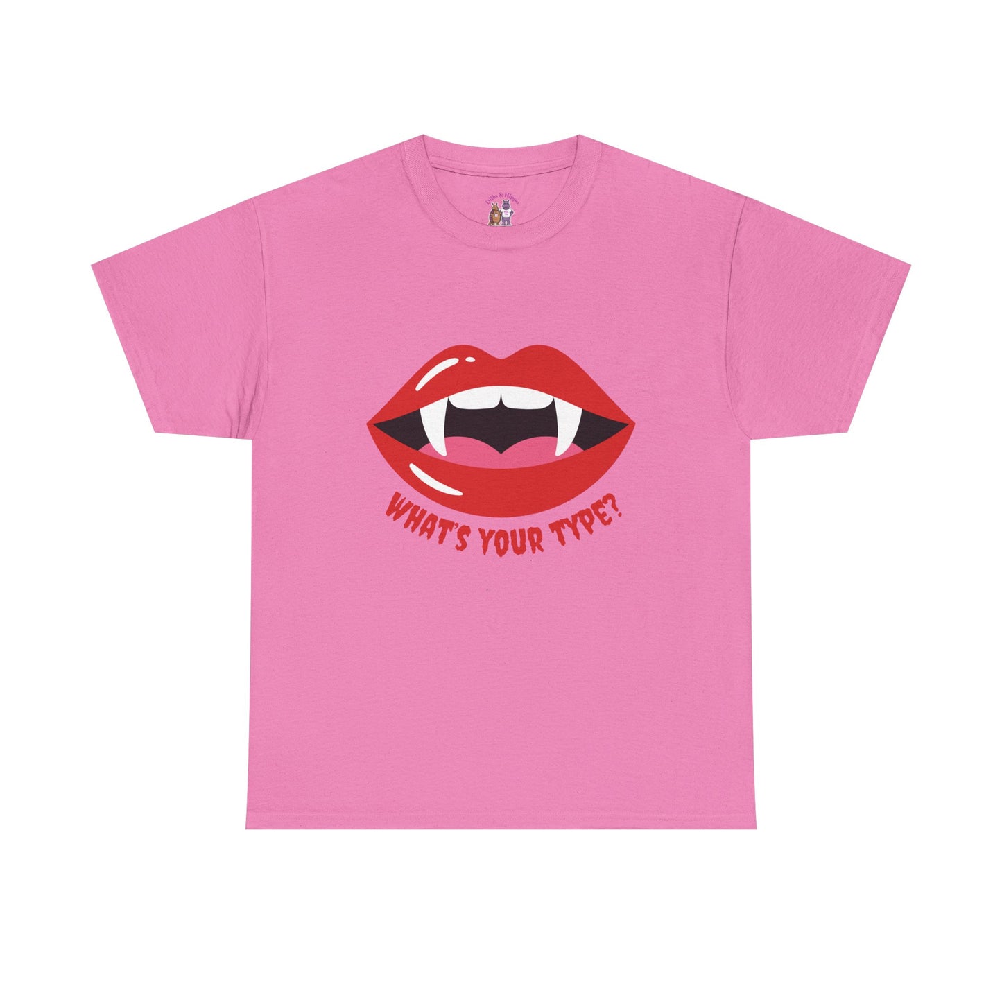 Vampire Lips Tee: Unisex Heavy Cotton Tee for Halloween, Party, Gift, Funny T-Shirt, Casual Wear, Trendy Fashion