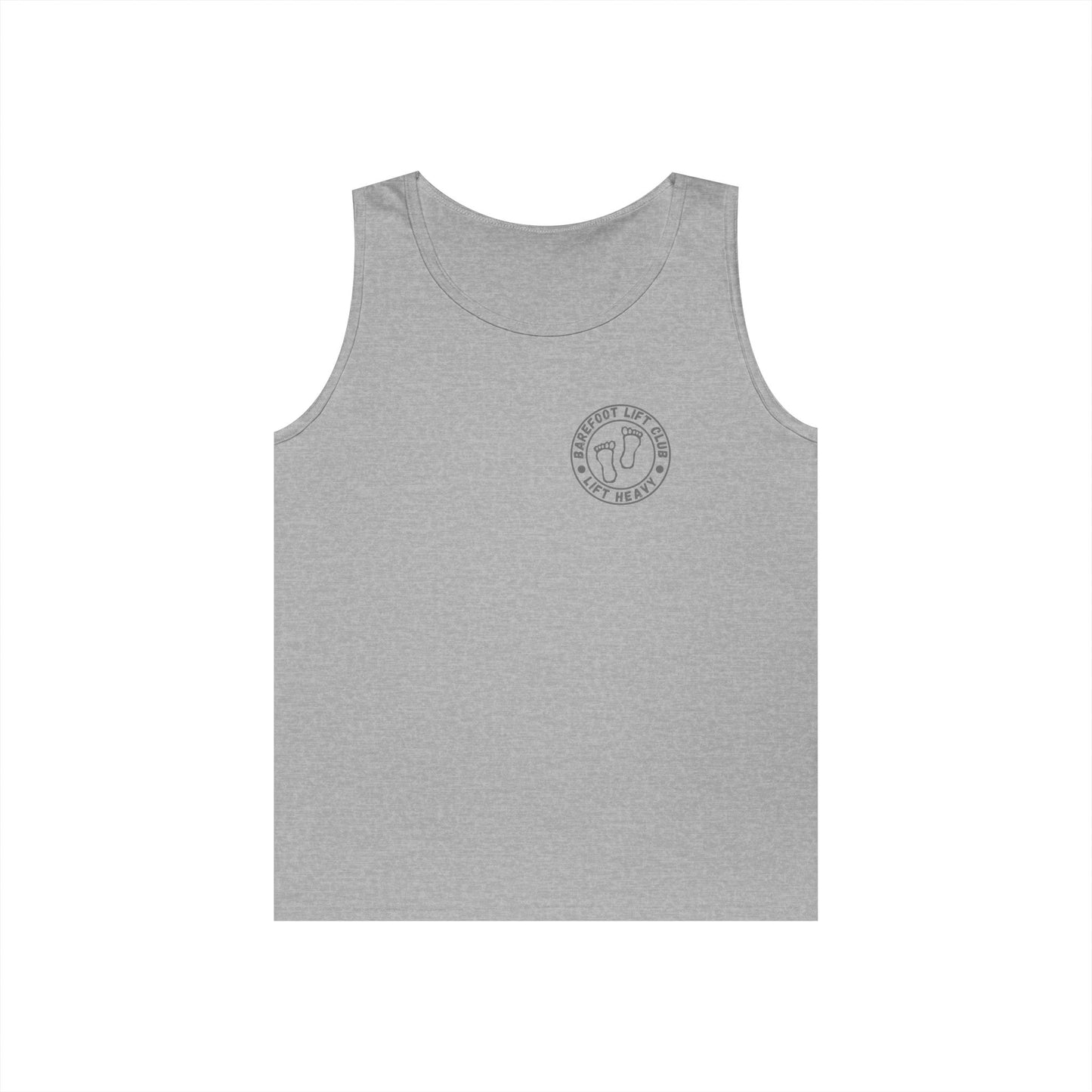 Barefoot Lift Club // Bigfoot Founding Member // Double Sided Unisex Heavy Cotton Tank Top