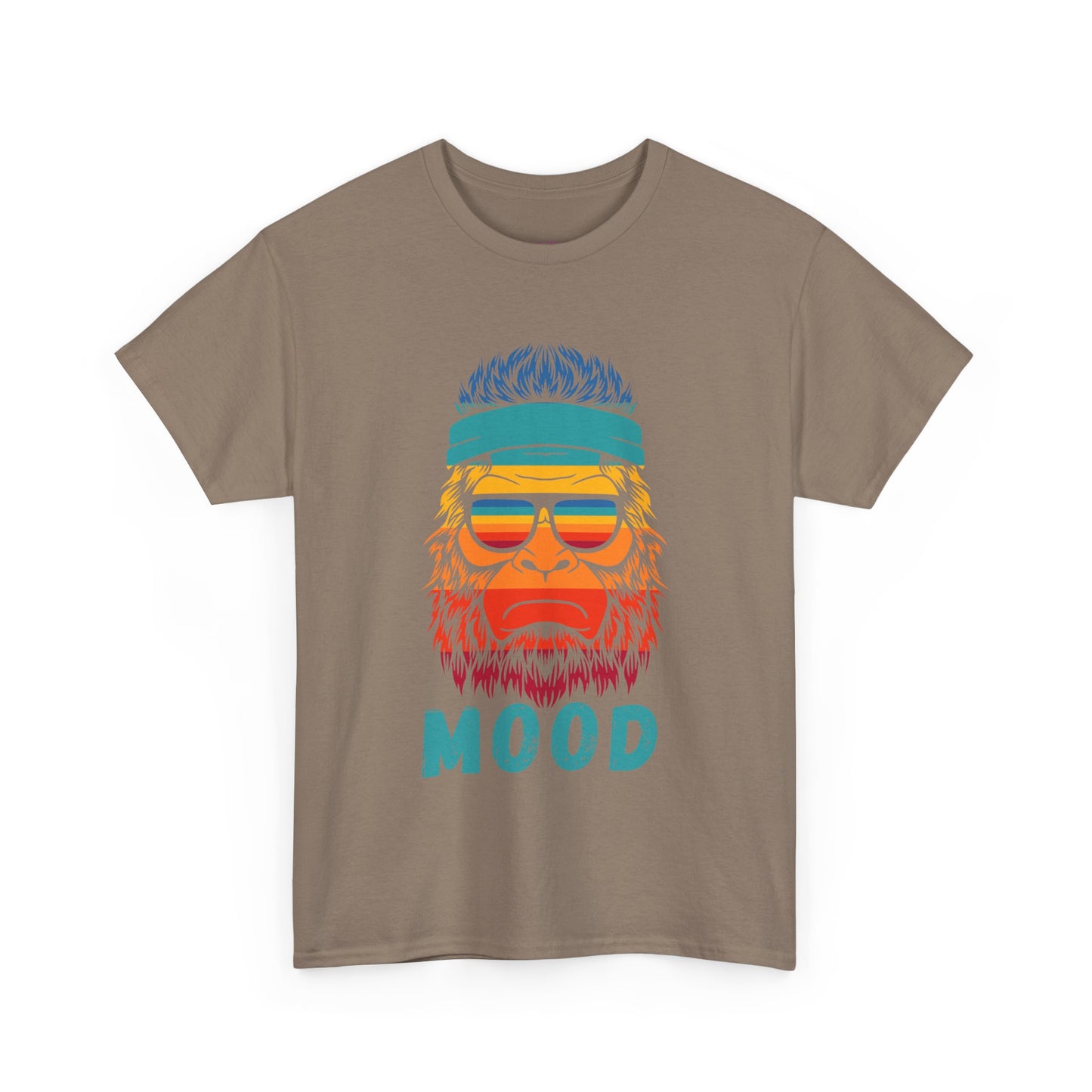 Bigfoot Mood // Retro Mood Unisex Heavy Cotton Tee - Colorful Graphic T-Shirt