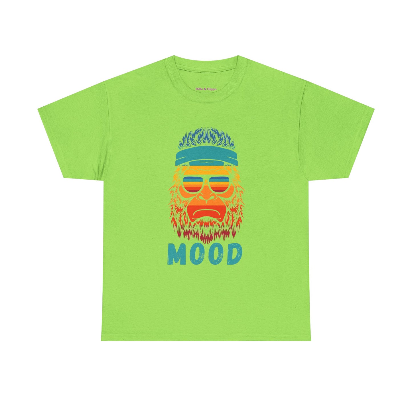 Bigfoot Mood // Retro Mood Unisex Heavy Cotton Tee - Colorful Graphic T-Shirt