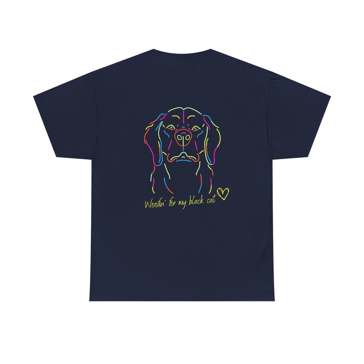 Golden Retriever Woofin' For My Black Cat // Unisex Heavy Cotton Tee - Relationship Dynamics