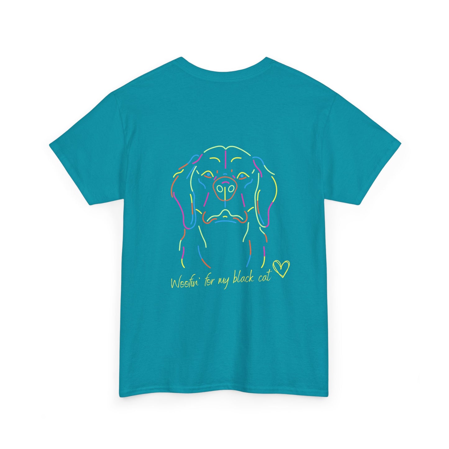 Golden Retriever Woofin' For My Black Cat // Unisex Heavy Cotton Tee - Relationship Dynamics