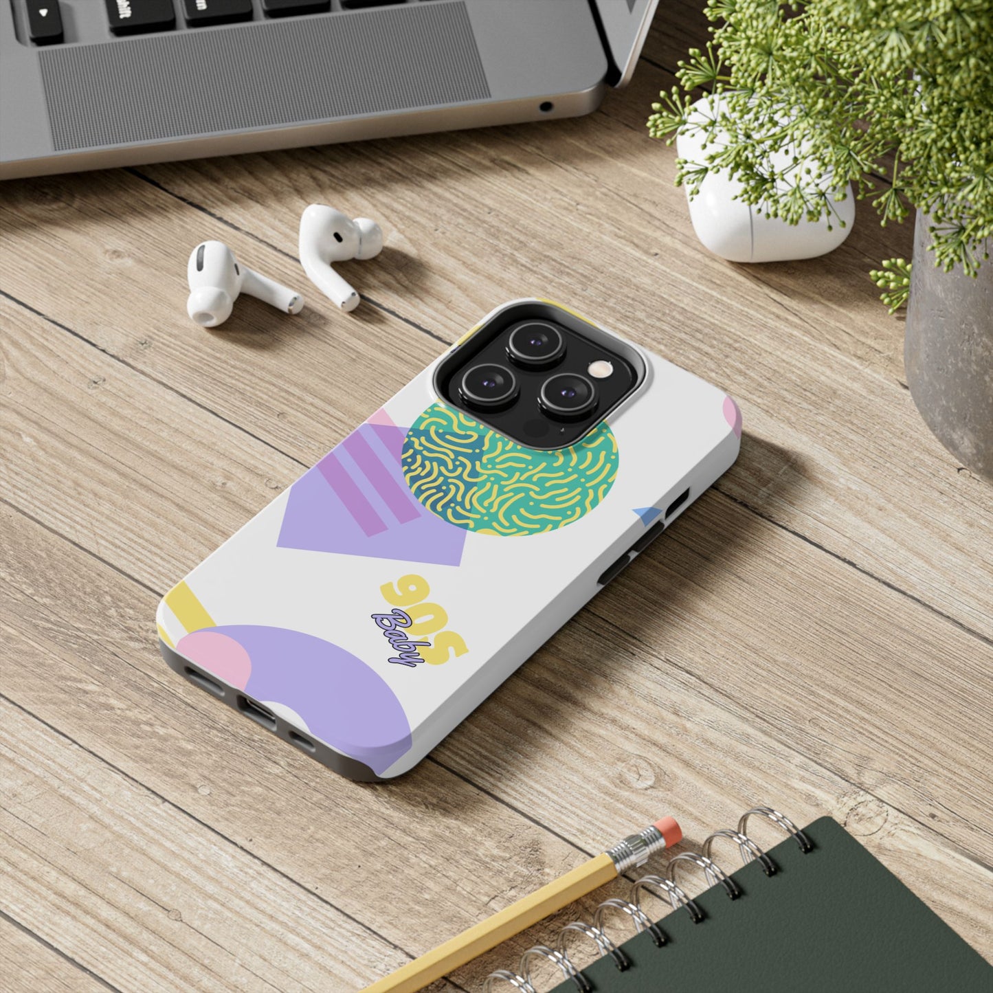 Pastel 90s Baby and Shapes // iPhone Case