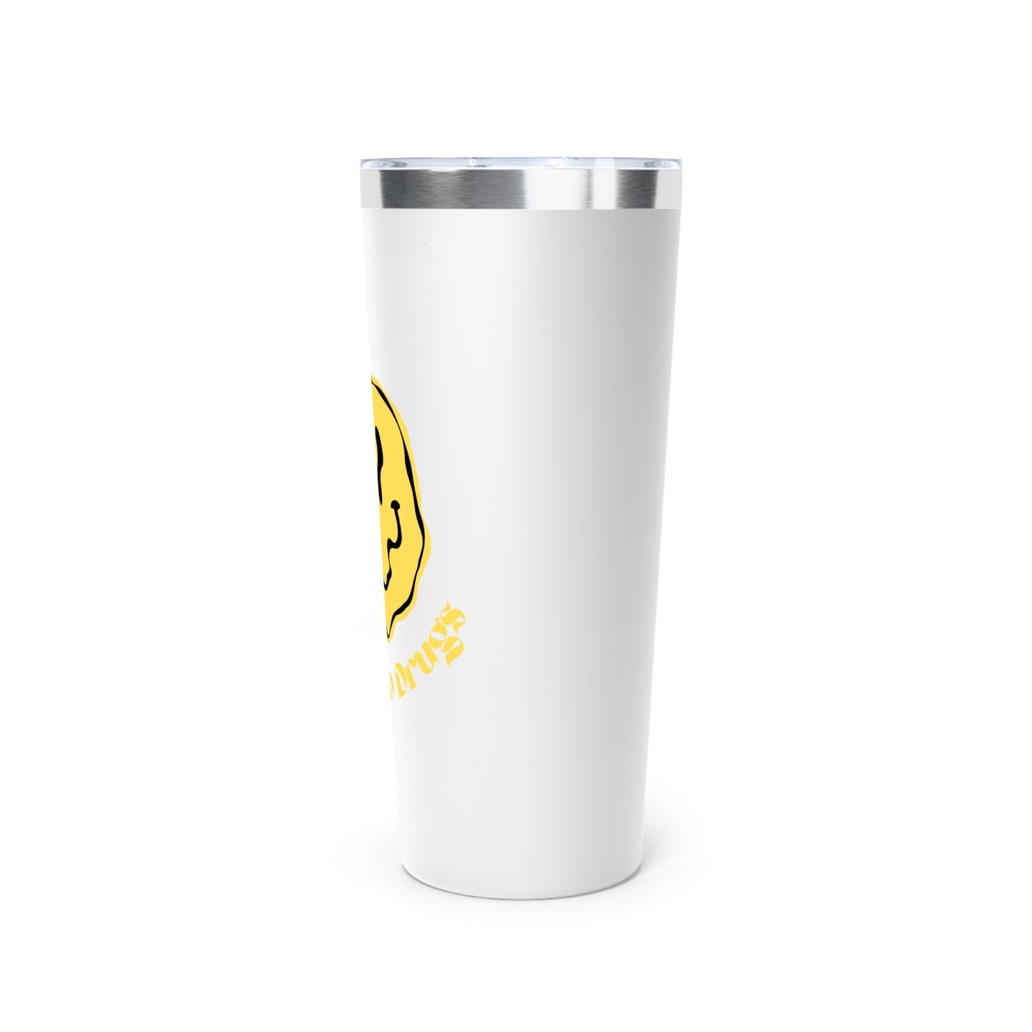 Say Yes to Drugs Smiley // Copper Vacuum Insulated Tumbler, 22oz - Blue Text