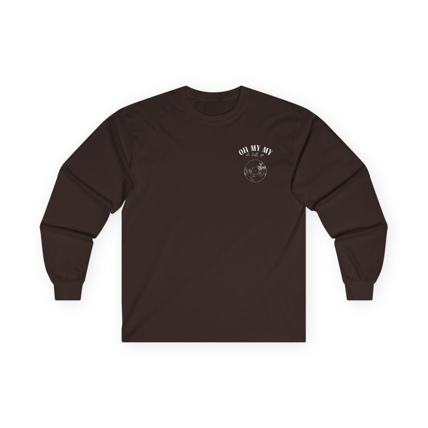 Oh My My - Pocket Placement // Unisex Long Sleeve Tee - Retro Vinyl Graphic