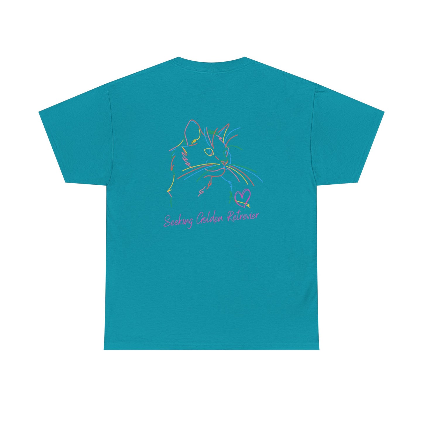 Black Cat Seeking My Golden Retriever // Unisex Heavy Cotton Tee - Relationship Dynamics