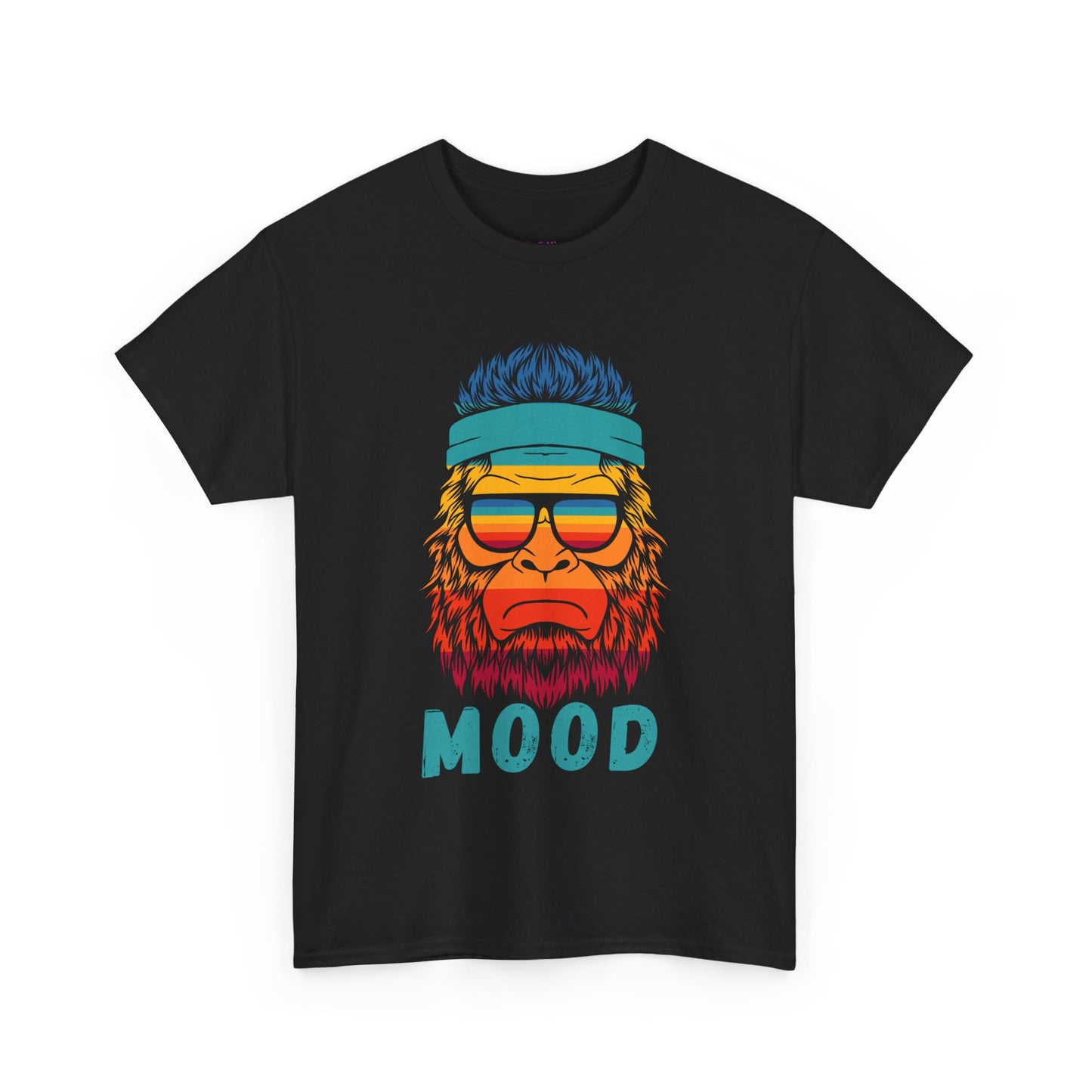 Bigfoot Mood // Retro Mood Unisex Heavy Cotton Tee - Colorful Graphic T-Shirt