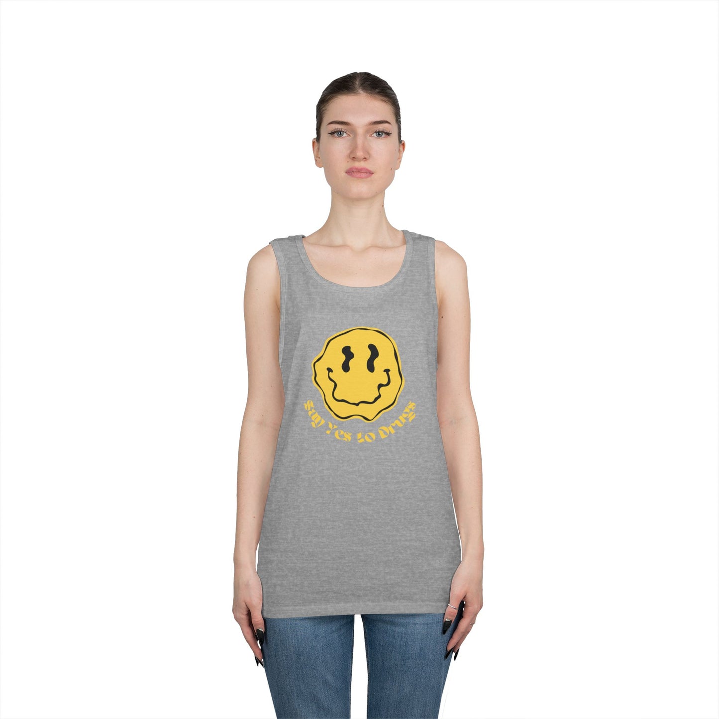 "Say Yes to Drugs" Smiley Graphic // Unisex Heavy Cotton Tank Top