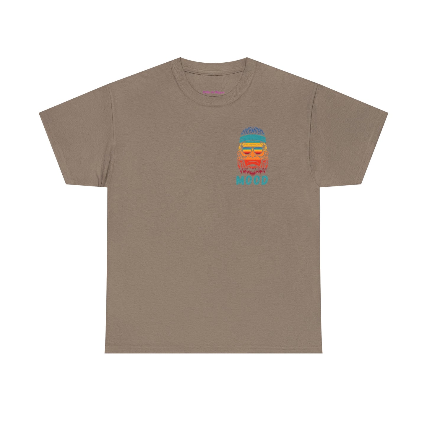 Bigfoot Mood - Pocket Placement // Retro Mood Unisex Heavy Cotton Tee - Colorful Graphic T-Shirt