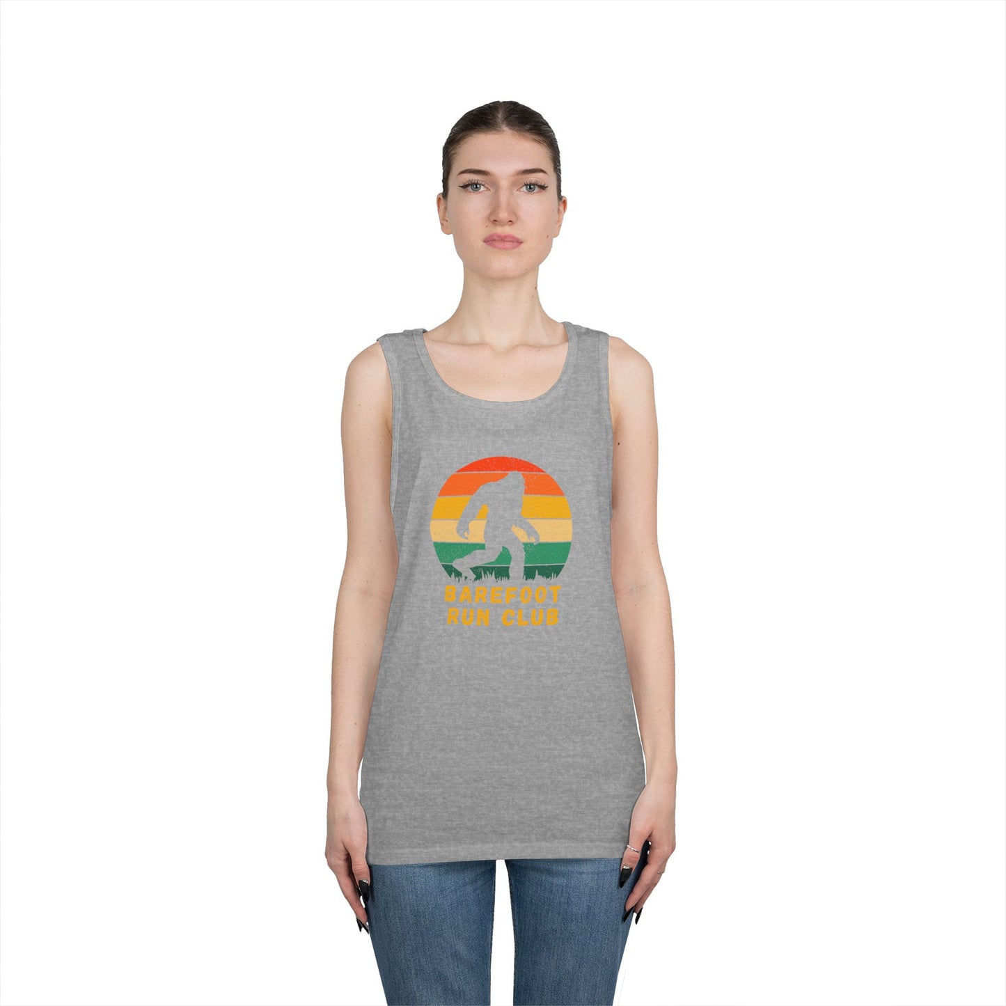 Barefoot Run Club Silhouette // Unisex Heavy Cotton Tank Top