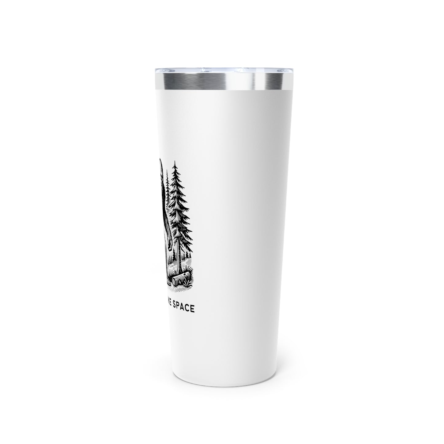 Bigfoot It's Ok To Take Space // Copper Vacuum Insulated Tumbler, 22oz - Blue Text