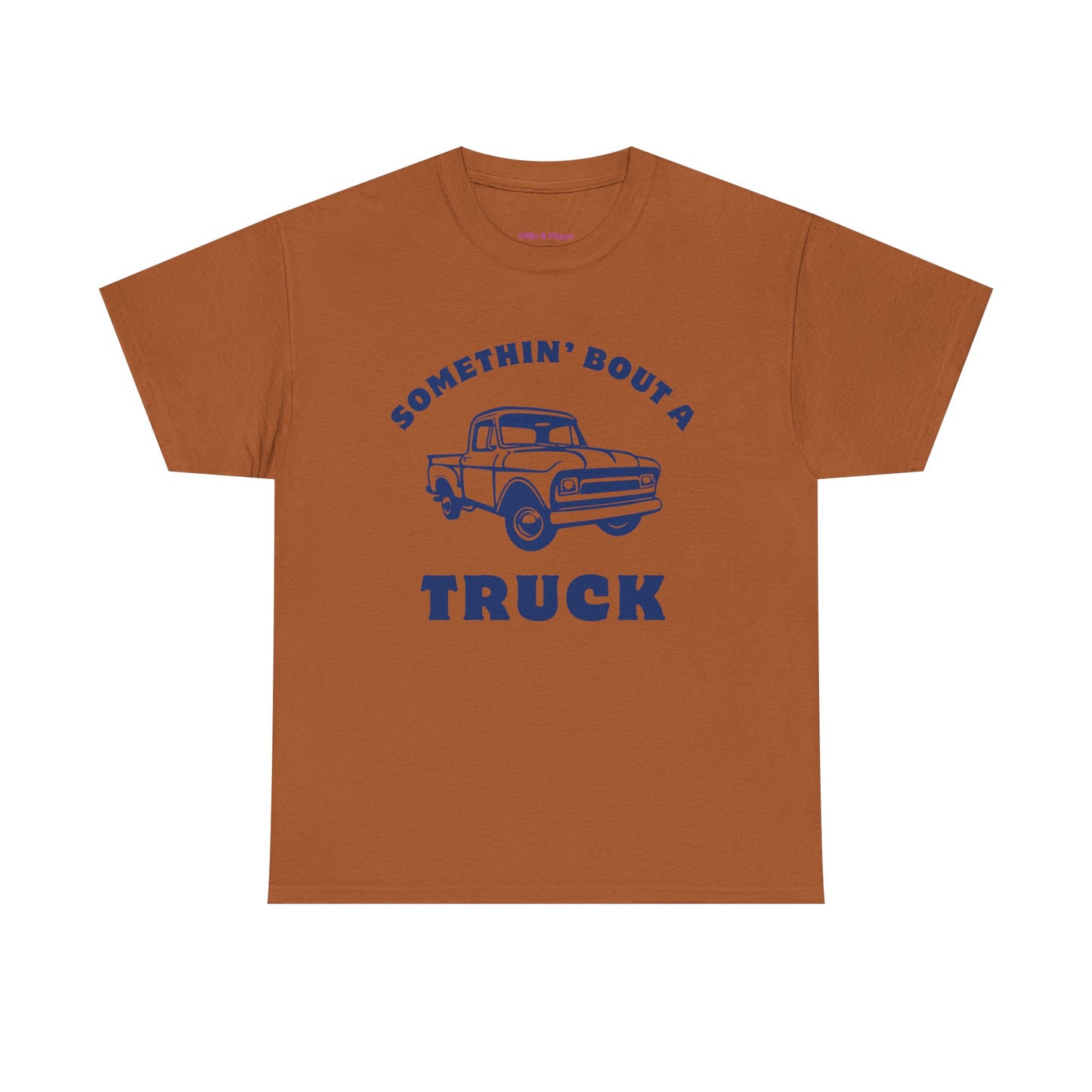 Somethin' Bout a Truck - Navy Pickup // Unisex Heavy Cotton Tee - Perfect for Truck Lovers