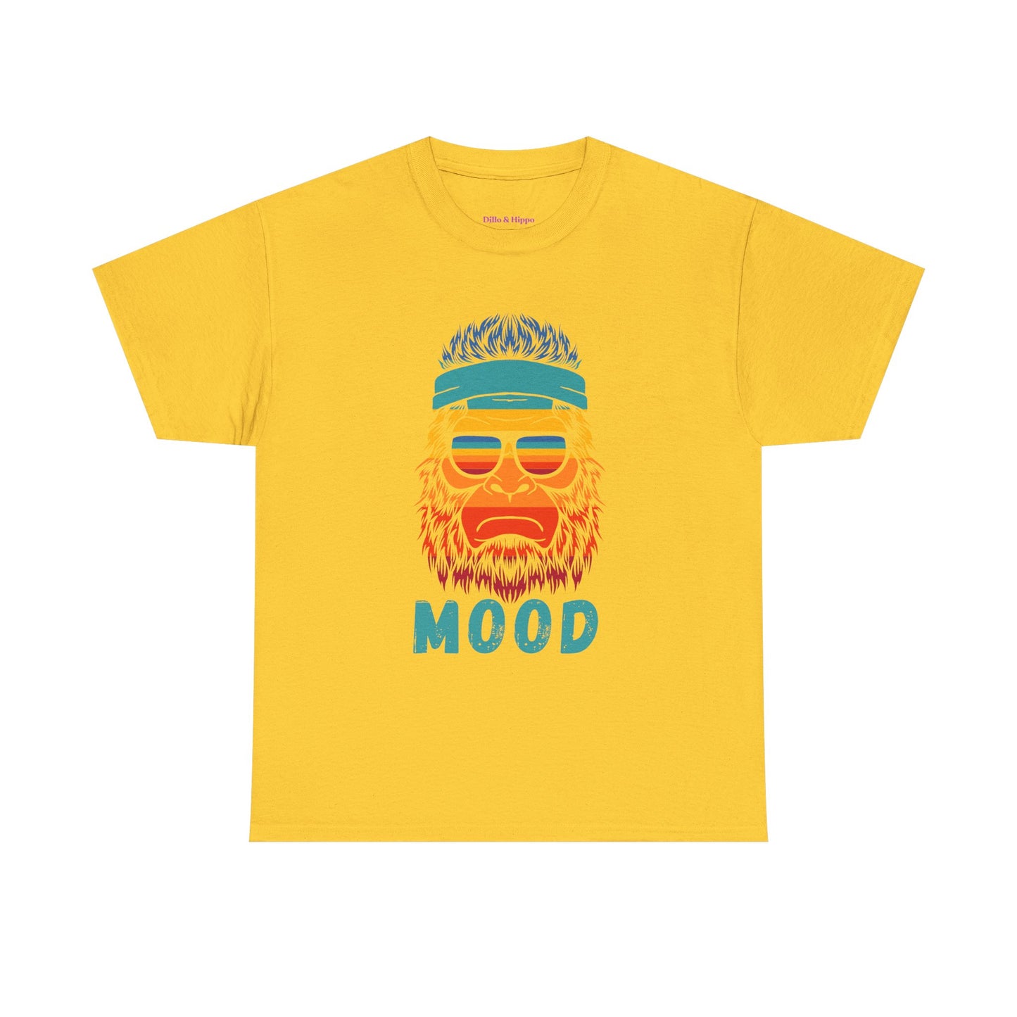 Bigfoot Mood // Retro Mood Unisex Heavy Cotton Tee - Colorful Graphic T-Shirt