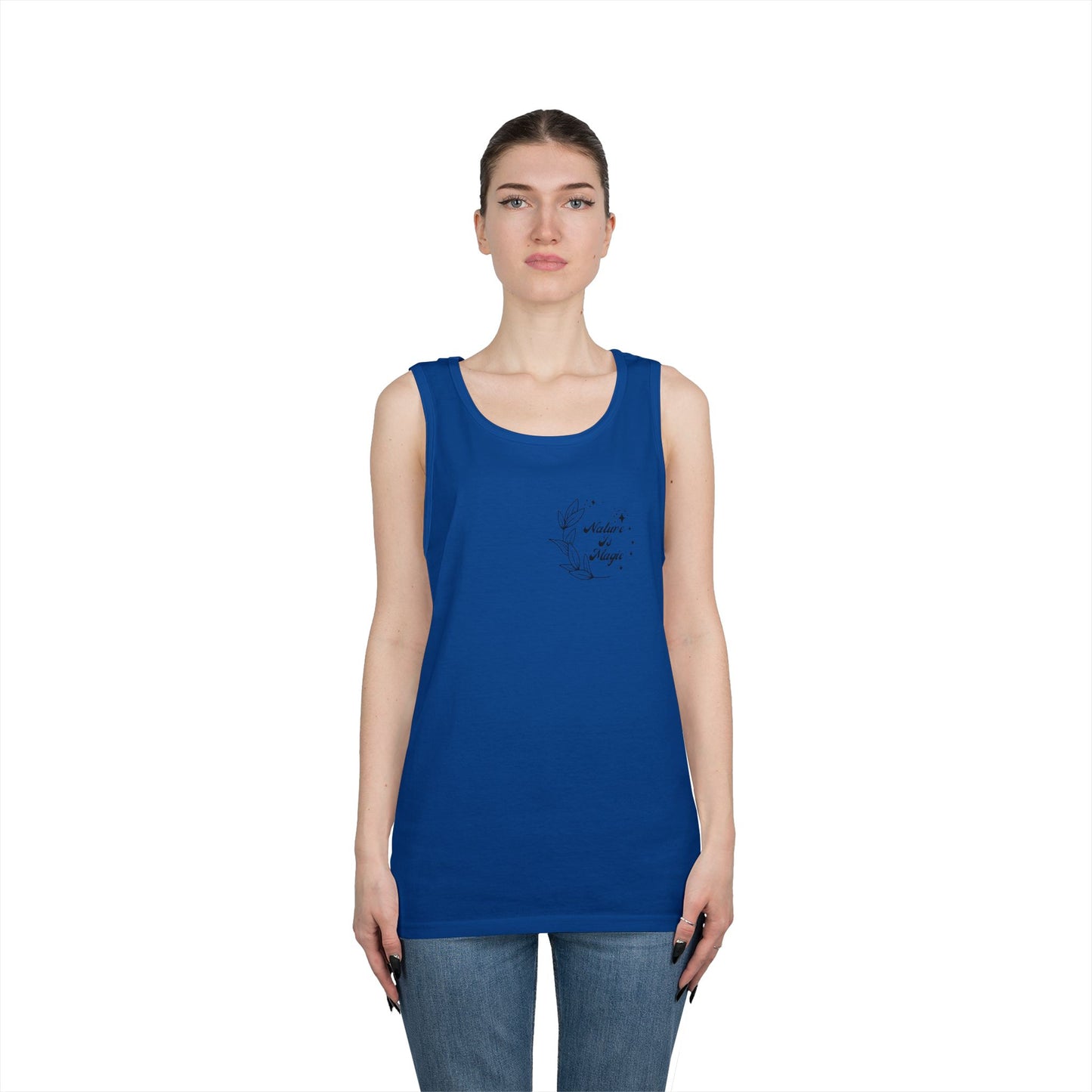 Nature is Magic - Pocket Placement // Unisex Heavy Cotton Tank Top - Design for Outdoor Lovers
