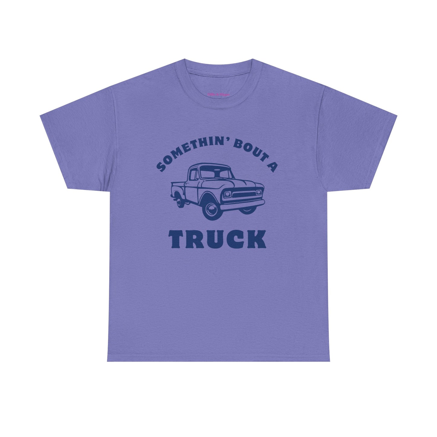 Somethin' Bout a Truck - Navy Pickup // Unisex Heavy Cotton Tee - Perfect for Truck Lovers