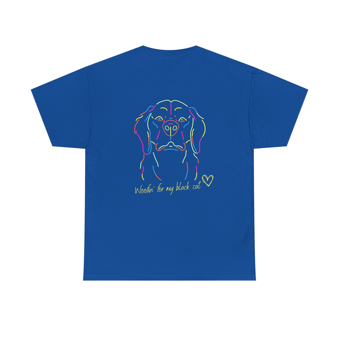 Golden Retriever Woofin' For My Black Cat // Unisex Heavy Cotton Tee - Relationship Dynamics