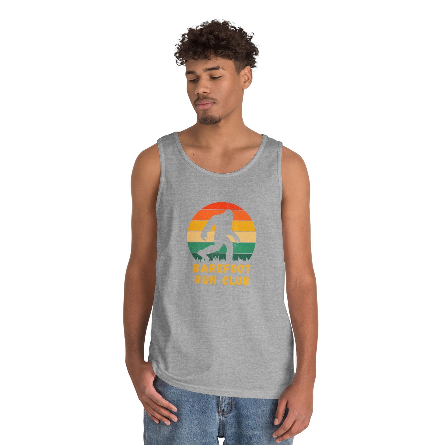 Barefoot Run Club Silhouette // Unisex Heavy Cotton Tank Top