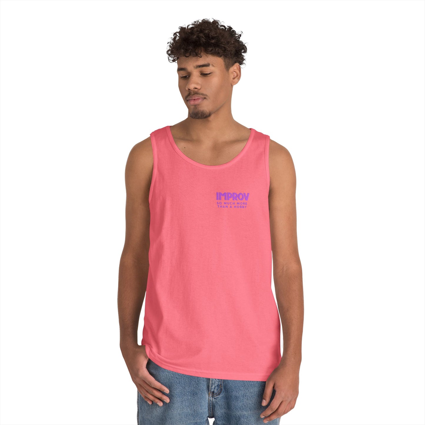 Improv, "Yes, And" Double-sided // Vibes Unisex Heavy Cotton Tank Top
