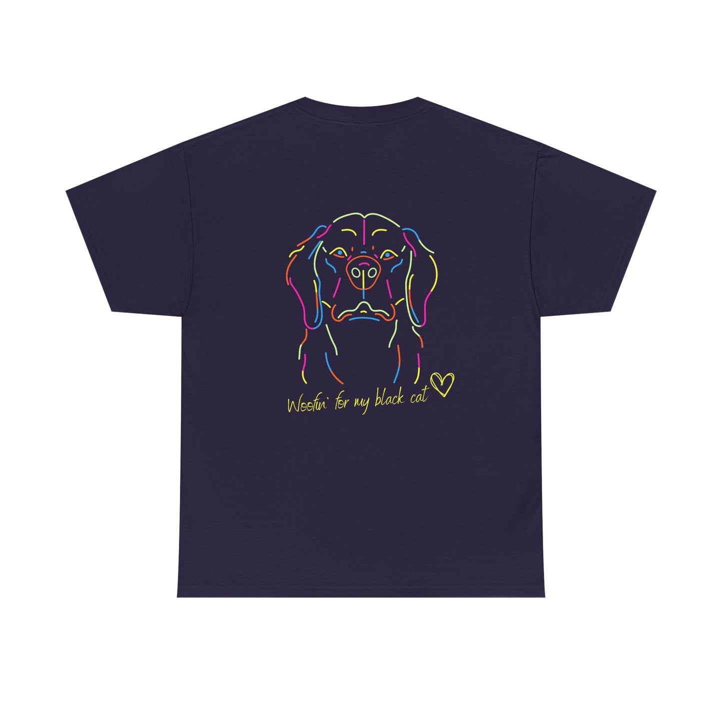 Golden Retriever Woofin' For My Black Cat // Unisex Heavy Cotton Tee - Relationship Dynamics