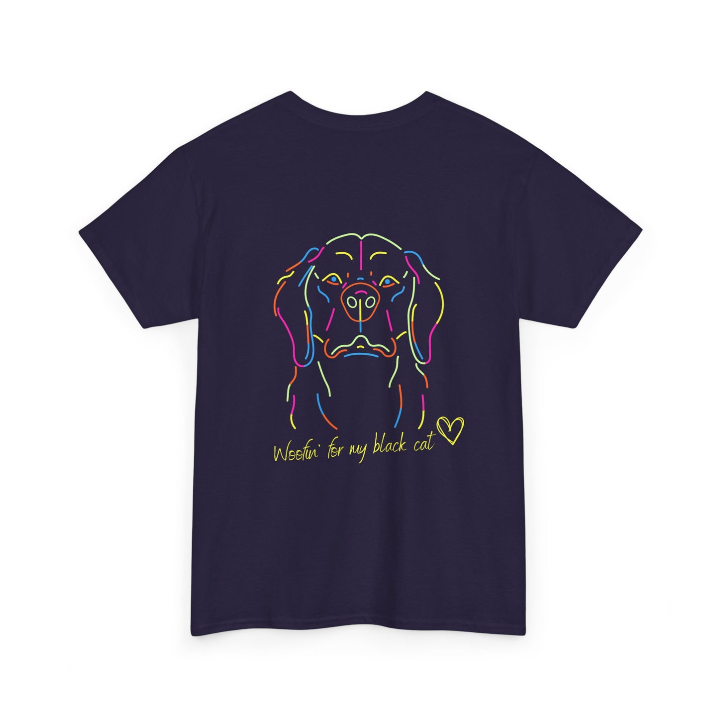 Golden Retriever Woofin' For My Black Cat // Unisex Heavy Cotton Tee - Relationship Dynamics