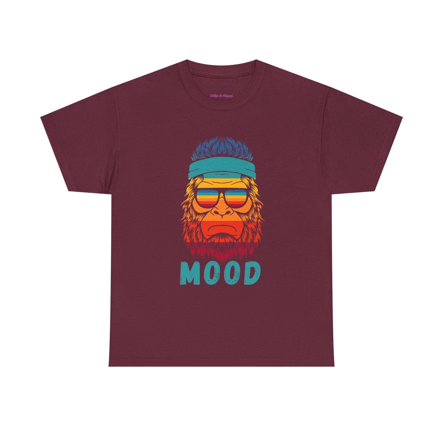 Bigfoot Mood // Retro Mood Unisex Heavy Cotton Tee - Colorful Graphic T-Shirt