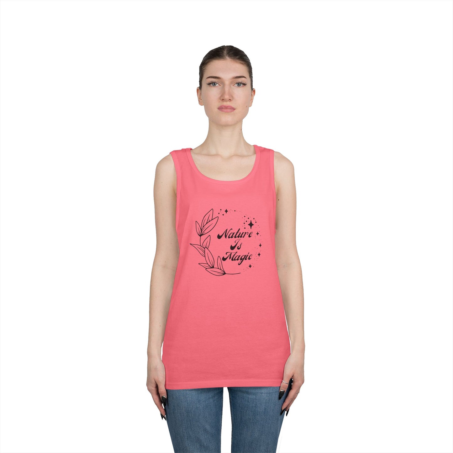 Nature is Magic // Unisex Heavy Cotton Tank Top - Design for Outdoor Lovers