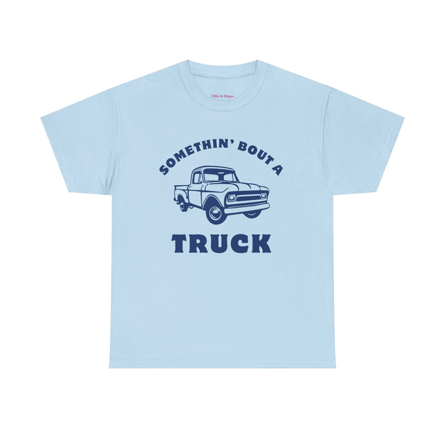 Somethin' Bout a Truck - Navy Pickup // Unisex Heavy Cotton Tee - Perfect for Truck Lovers