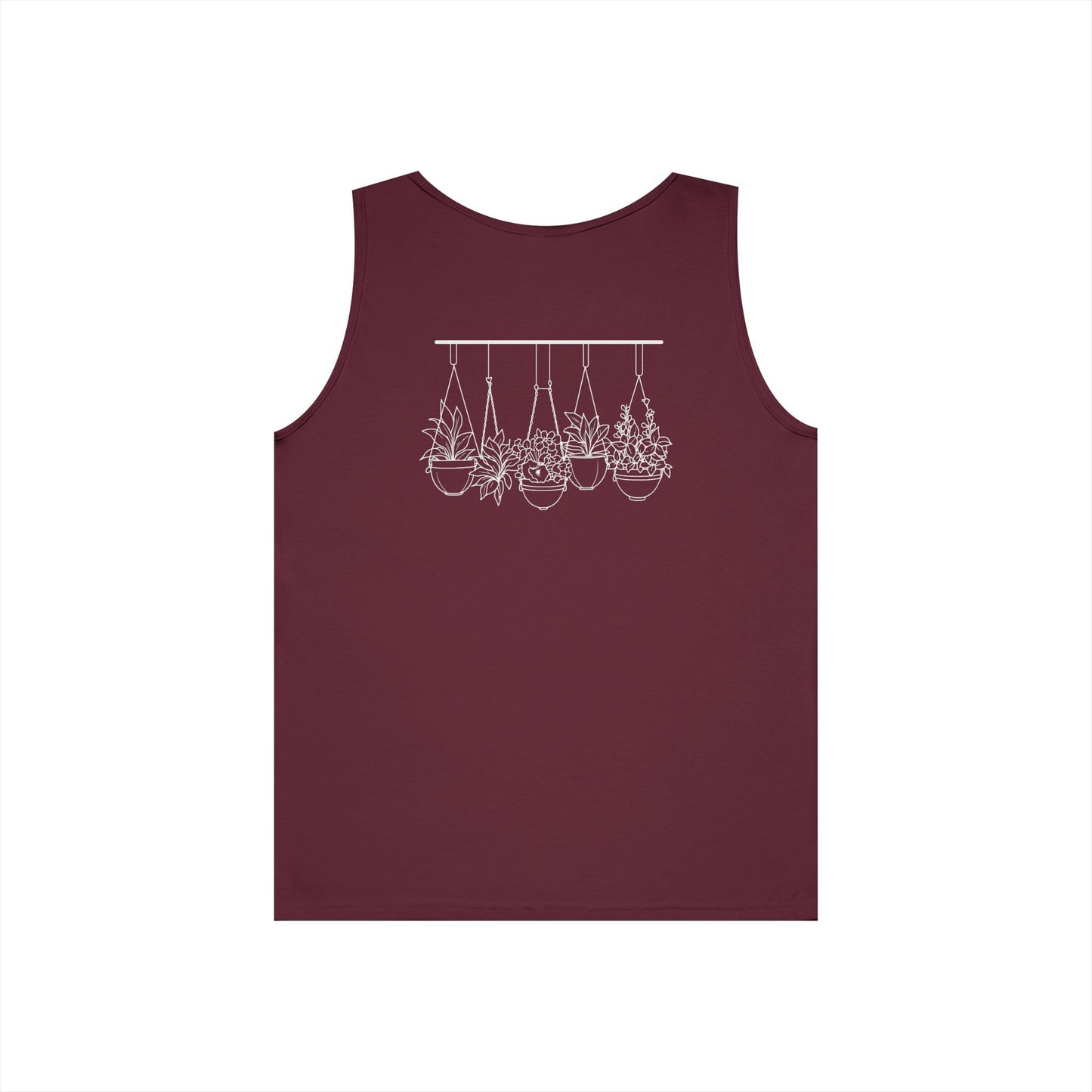 Hangin' With My Buds // Happy Plant Lover Unisex Heavy Cotton Tank Top - Perfect for Gardening Enthusiasts