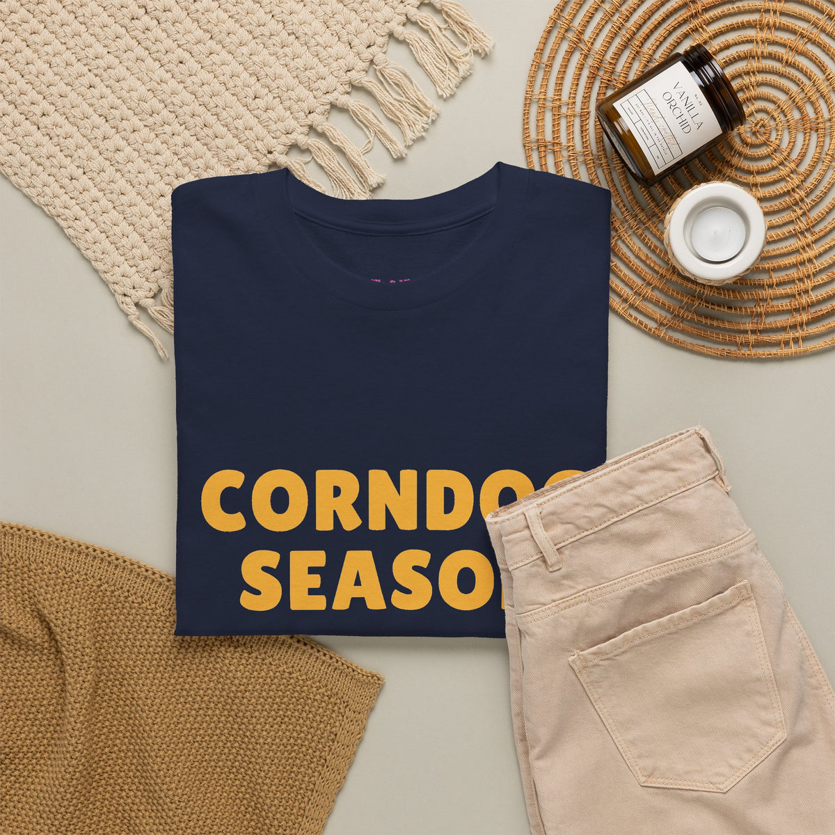 Funny Corndog Season // Unisex Heavy Cotton Tee | Perfect for Food Lovers and Festivals