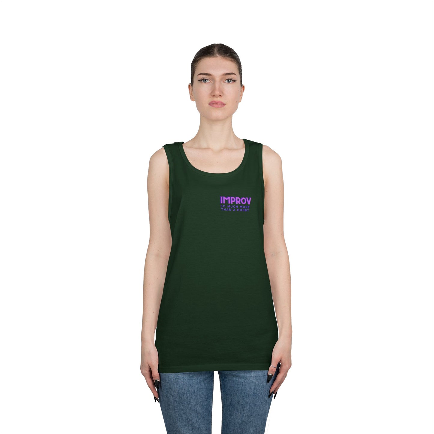 Improv, "Yes, And" Double-sided // Vibes Unisex Heavy Cotton Tank Top