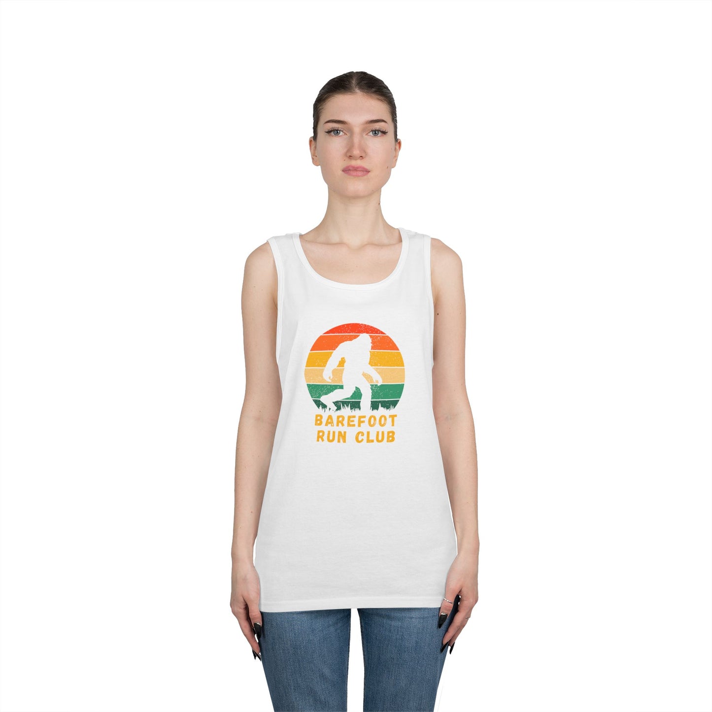 Barefoot Run Club Silhouette // Unisex Heavy Cotton Tank Top
