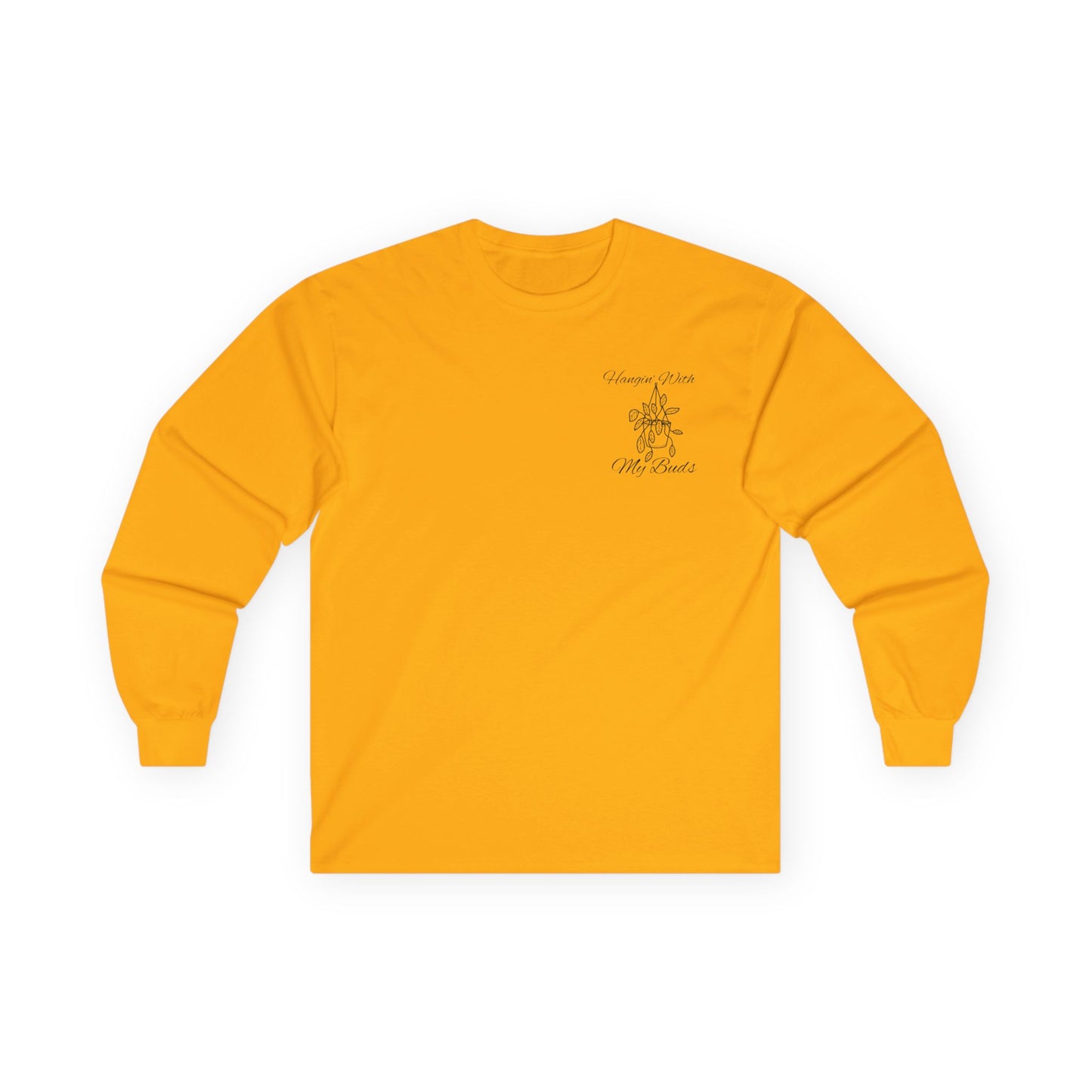 Hangin' With My Buds // Unisex Ultra Cotton Long Sleeve Tee - 'Happy Plants' Botanical Design