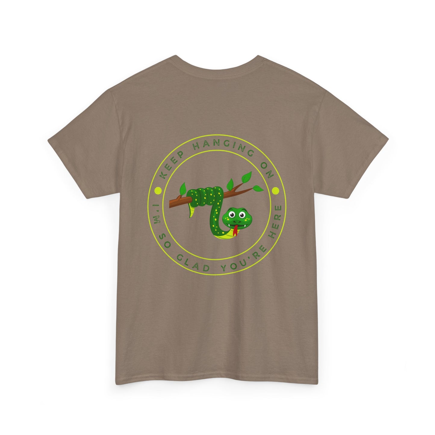Keep Hanging On - Snake // Unisex Heavy Cotton Tee - Positive Message T-Shirt