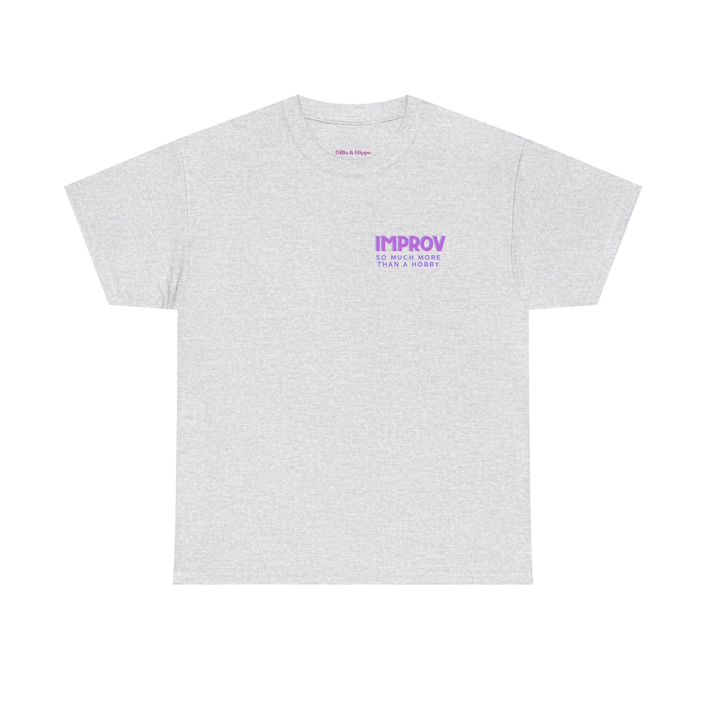 Improv, Multi Color "Yes, And" Double-sided // Colorful Affirmation Unisex Heavy Cotton Tee