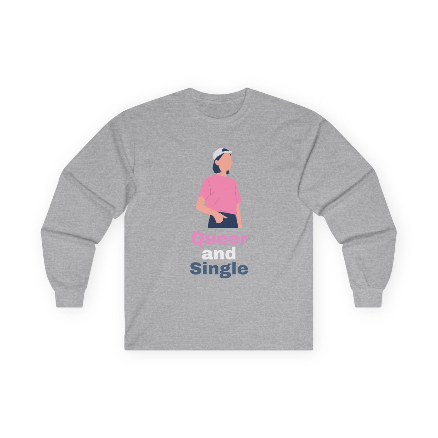 Queer and Single // Unisex Ultra Cotton Long Sleeve Tee