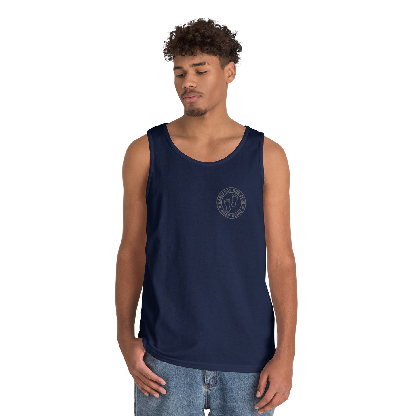 Barefoot Run Club // Bigfoot Founding Member // Double Sided Unisex Heavy Cotton Tank Top
